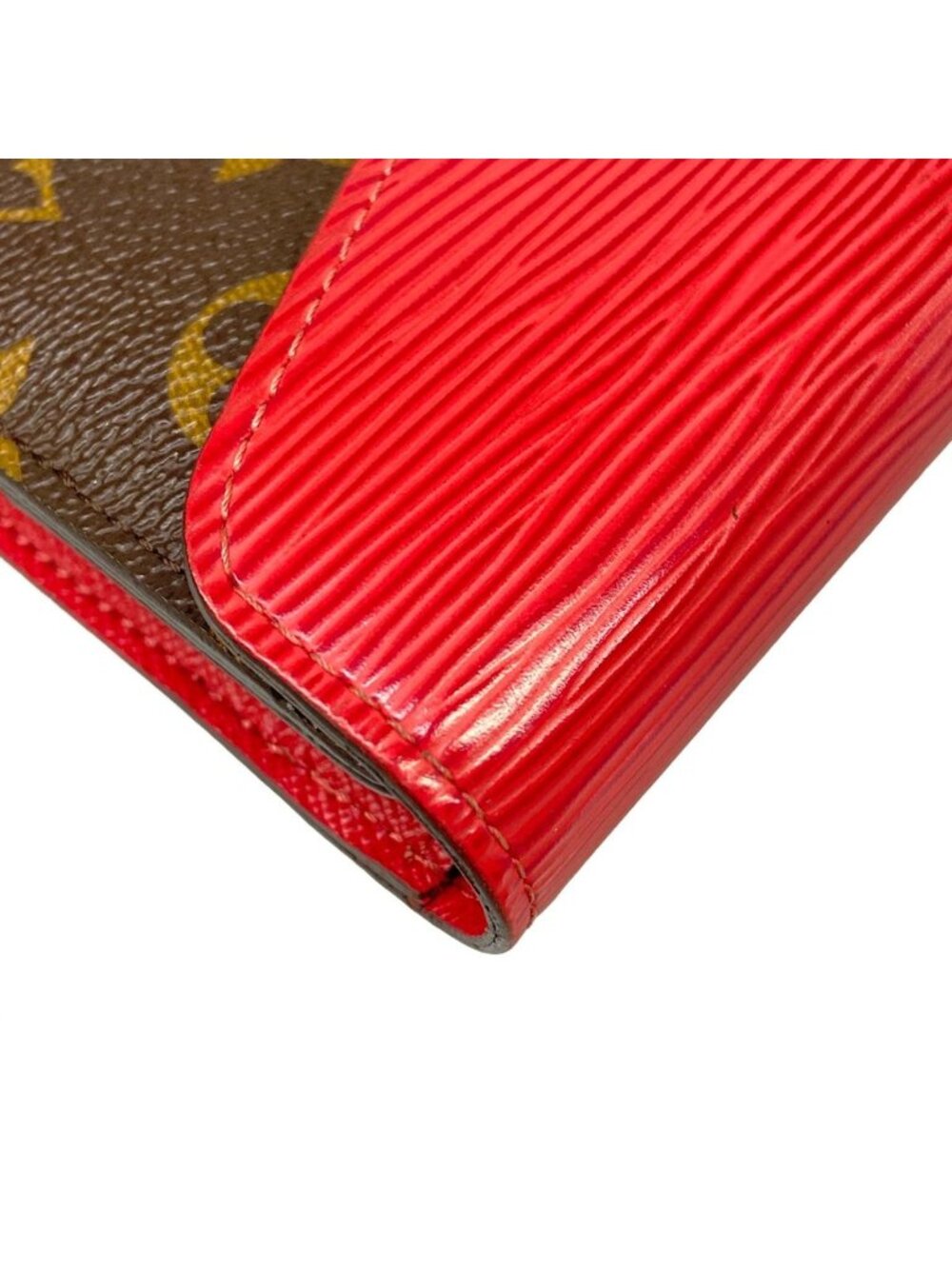 Louis Vuitton Wallet Portefeuille Marie Roulon Brown Red Leather - Picture 7 of 13